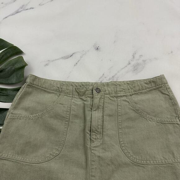 Lands End Womens Vintage Y2k Skort Size M Taupe Gray Cargo Cotton - Picture 2 of 12